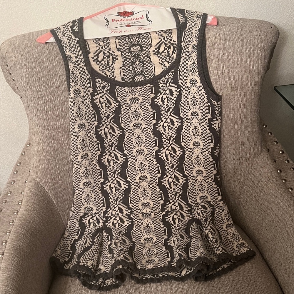 CAbi Peplum Sweater Tank SMALL